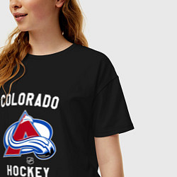 Футболка оверсайз женская Colorado Avalanche team NHL, цвет: черный — фото 2