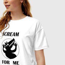 Футболка оверсайз женская Кошмарный монстр ужастики, цвет: белый — фото 2