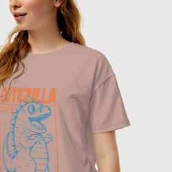 Футболка оверсайз женская Cutezilla lets destroy, цвет: пыльно-розовый — фото 2