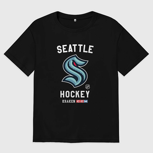 Женская футболка оверсайз Сиэтл Кракен НХЛ / Черный – фото 1