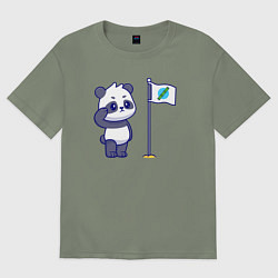Футболка оверсайз женская Флаг панды, цвет: авокадо