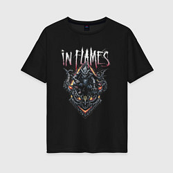 Футболка оверсайз женская In Flames Mask, цвет: черный