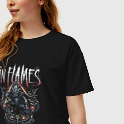 Футболка оверсайз женская In Flames Mask, цвет: черный — фото 2