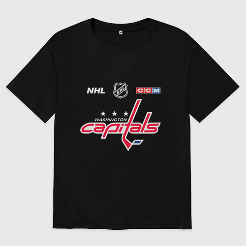 Женская футболка оверсайз Вашингтон Кэпиталз - НХЛ команда / Черный – фото 1