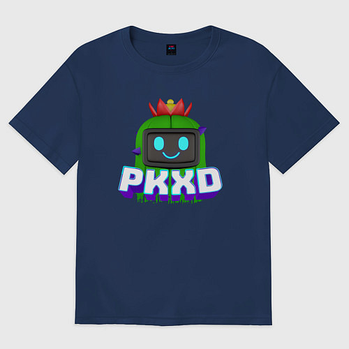 Женская футболка оверсайз Кактус из игры PK XD / Тёмно-синий – фото 1