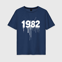 Футболка оверсайз женская Капающий 1982, цвет: тёмно-синий