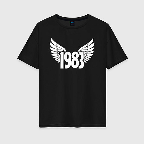 Женская футболка оверсайз Крылья 1983 / Черный – фото 1
