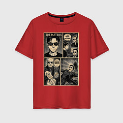 Футболка оверсайз женская The matrix, цвет: красный