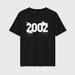 Футболка оверсайз женская Граффити стиль 2002, цвет: черный