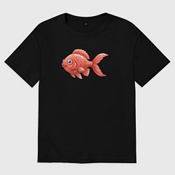 Женская футболка оверсайз Милая красная рыбка