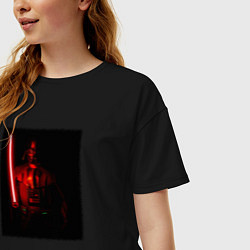 Футболка оверсайз женская Вейдер с мечом во тьме, цвет: черный — фото 2