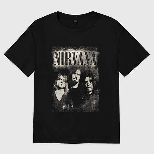 Женская футболка оверсайз Nirvana foto / Черный – фото 1
