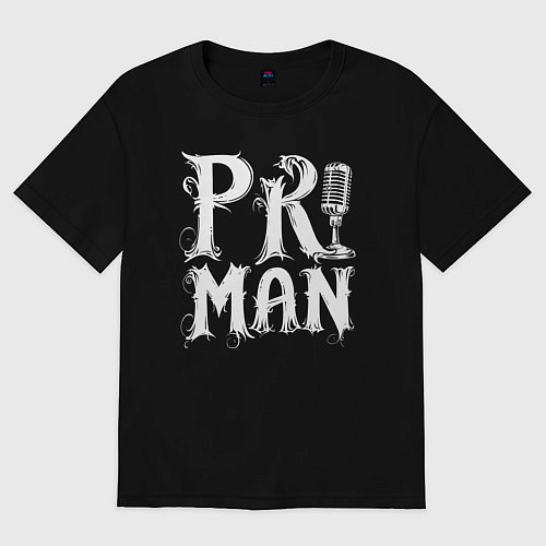 Женская футболка оверсайз PRщик / Черный – фото 1