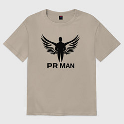 Футболка оверсайз женская Пиарщик с крыльями, цвет: миндальный