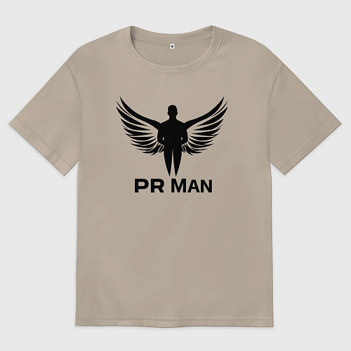 Женская футболка оверсайз Пиарщик с крыльями / Миндальный – фото 1