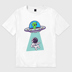 Футболка оверсайз женская Похищение космонавта, цвет: белый