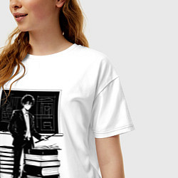 Футболка оверсайз женская Учитель знаний аниме, цвет: белый — фото 2