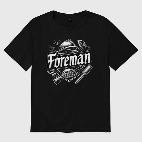 Женская футболка оверсайз Прораб орнамент / Черный – фото 1