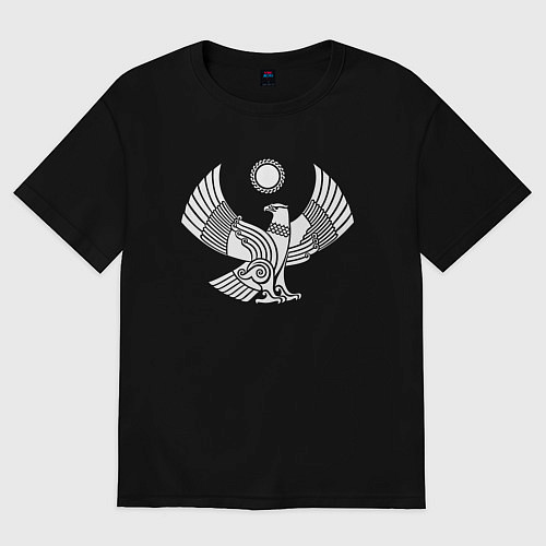 Женская футболка оверсайз Дагестанский герб / Черный – фото 1