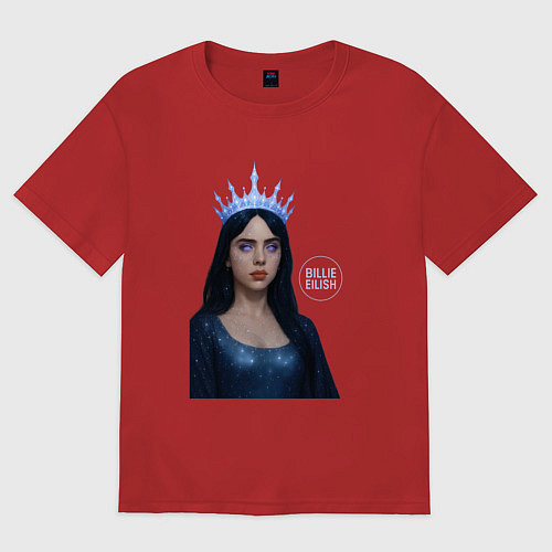 Женская футболка оверсайз Билли Айлиш с короной / Красный – фото 1