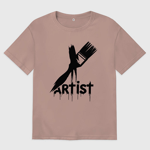 Женская футболка оверсайз Художник с кистью / Пыльно-розовый – фото 1