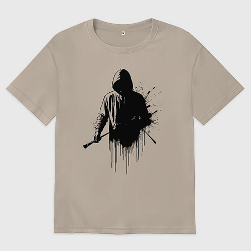 Женская футболка оверсайз Художник граффити / Миндальный – фото 1