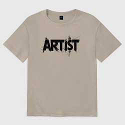 Футболка оверсайз женская Художник в стиле граффити, цвет: миндальный