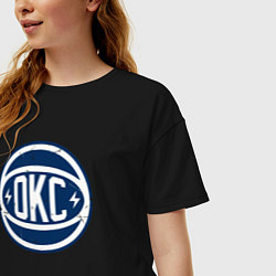 Футболка оверсайз женская OKC ball, цвет: черный — фото 2