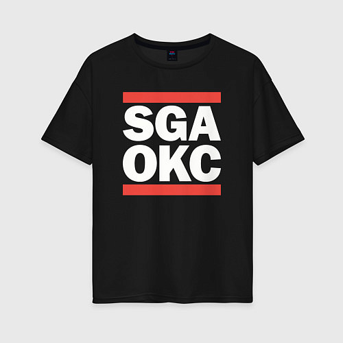 Женская футболка оверсайз SGA OKC / Черный – фото 1