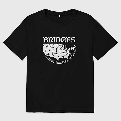 Женская футболка оверсайз Bridges logo / Черный – фото 1