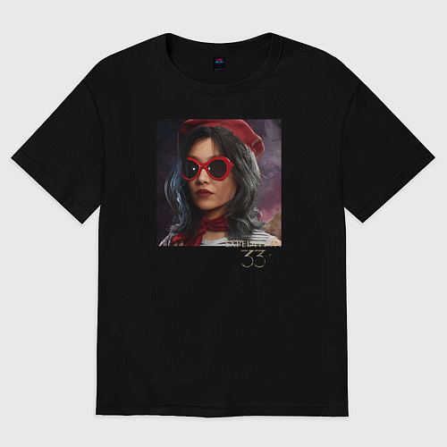 Женская футболка оверсайз Clair obscur Expedition 33 Lune Baguette / Черный – фото 1