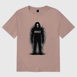 Футболка оверсайз женская Bones horror style, цвет: пыльно-розовый