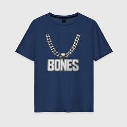 Футболка оверсайз женская Цепь Bones, цвет: тёмно-синий
