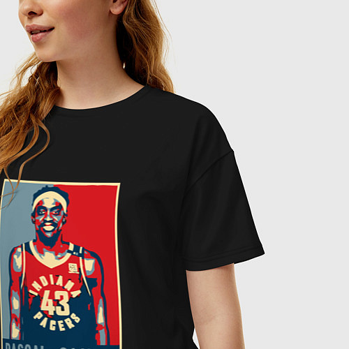 Женская футболка оверсайз Pascal Siakam / Черный – фото 3