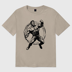 Футболка оверсайз женская Эпичный рестлер, цвет: миндальный