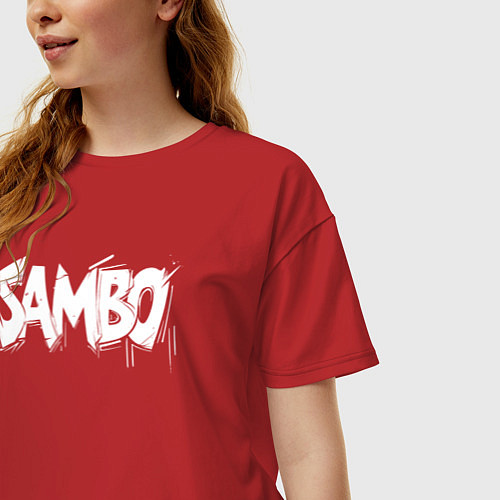 Женская футболка оверсайз Самбо граффити / Красный – фото 3