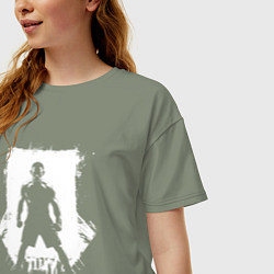 Футболка оверсайз женская Тони Фергюсон силуэт в белом, цвет: авокадо — фото 2