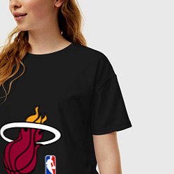 Футболка оверсайз женская Майами Хит - команда НБА, цвет: черный — фото 2