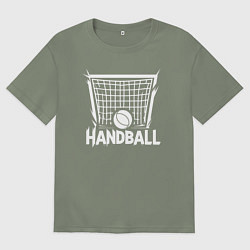 Футболка оверсайз женская Гандбольный мяч в воротах, цвет: авокадо