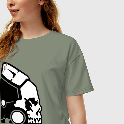 Женская футболка оверсайз Kojima produktions logo / Авокадо – фото 3