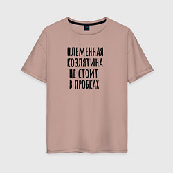 Футболка оверсайз женская Племенная козлятина, цвет: пыльно-розовый