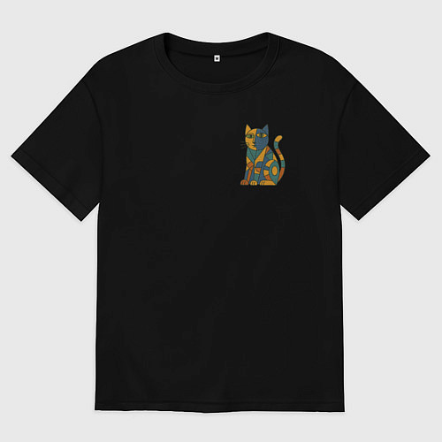 Женская футболка оверсайз Кубистический мур / Черный – фото 1