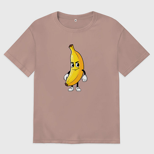 Женская футболка оверсайз Озорной банан / Пыльно-розовый – фото 1