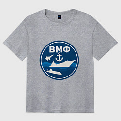 Женская футболка оверсайз ВМФ - самолет, корабль, подводная лодка и якорь