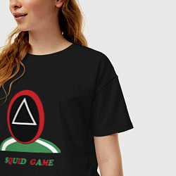 Футболка оверсайз женская Squid game lad, цвет: черный — фото 2