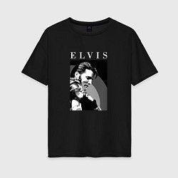 Футболка оверсайз женская Elvis Presley king of rock and roll, цвет: черный