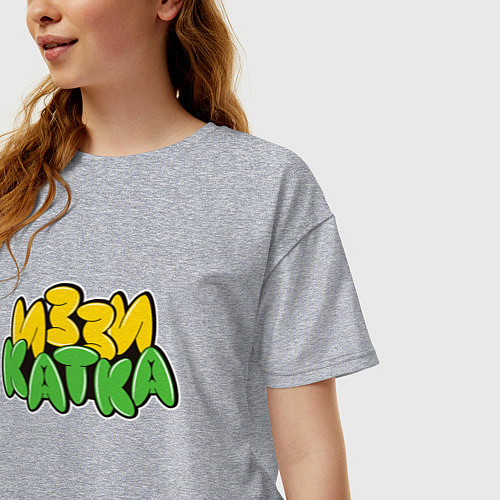 Женская футболка оверсайз Иззи катка / Меланж – фото 3