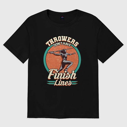 Женская футболка оверсайз У метателей нет финишных линий / Черный – фото 1