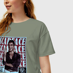 Футболка оверсайз женская Scarface постер, цвет: авокадо — фото 2