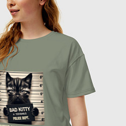 Футболка оверсайз женская Bad Kitty, цвет: авокадо — фото 2